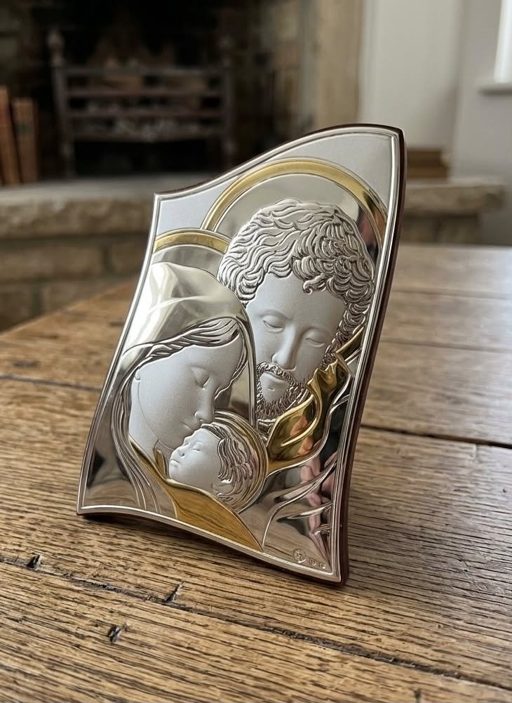 Holy Family Silver Bas-Relief Icon
