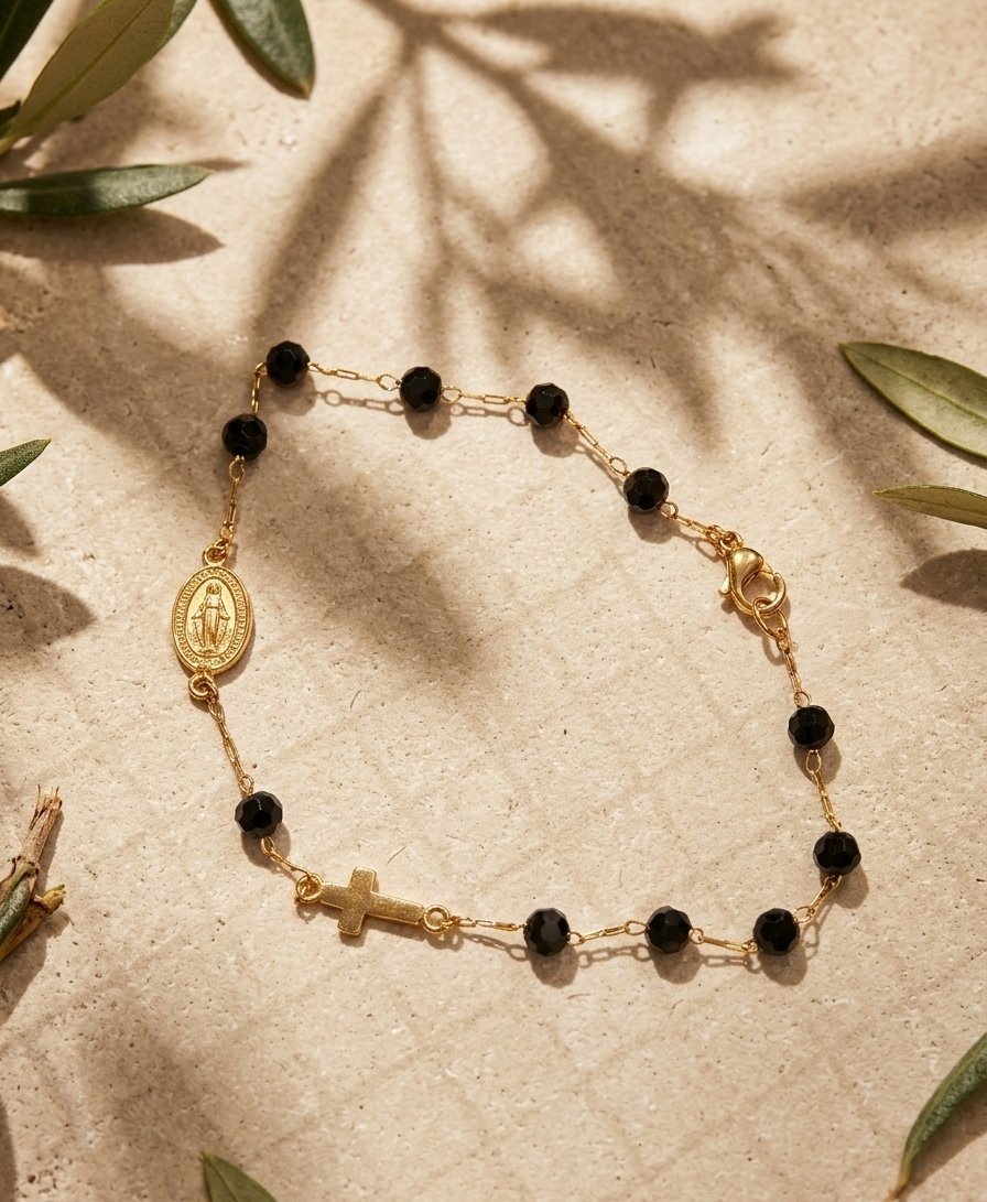 The Golden Devotion Rosary Bracelet